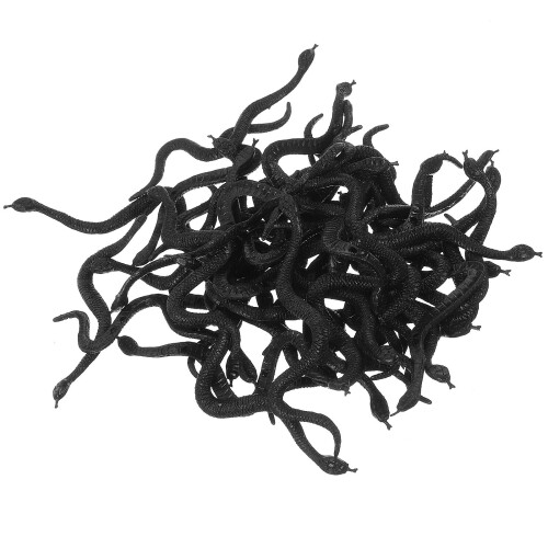 100Pcs Mini Simulerade Orm-Leksaker Konstgjorda Snacks Halloween 1