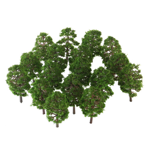 20Pcs 9 Cm Landskapsmodell Trädd, Simulerade (Mörkgröna) 1