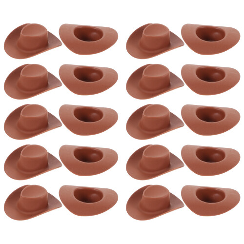 20Pcs Miniatyr Plast Cowboyhatt Dockhätt För Dockkläder