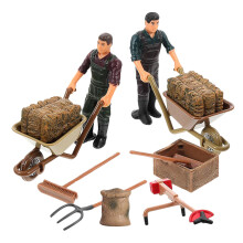 12Pcs Miniatyr Lantgårdsaccessoarer Och Bondmodeller