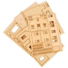 Wooden Puzzle 3D Sydostasiatiskt Tvåvåningshus DIY Hantverkskit För Barn