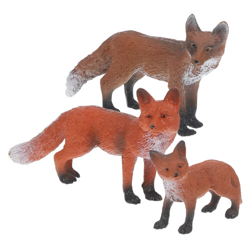3 Delar Simulerade Djurfigurer För Barn – 5X3 Cm (Räv)