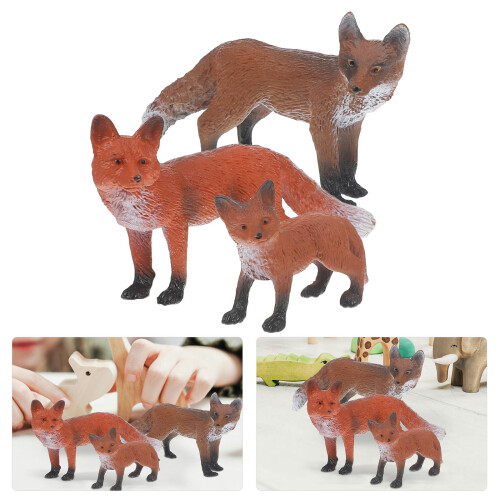 3 Delar Simulerade Djurfigurer För Barn – 5X3 Cm (Räv) 2
