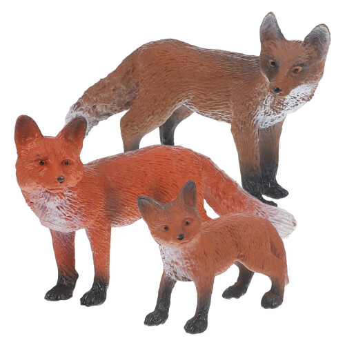3 Delar Simulerade Djurfigurer För Barn – 5X3 Cm (Räv) 1