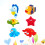 6Pcs Ocean Life Badleksak Set För , Spädbarn, Nyfödd 9