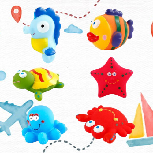 6Pcs Ocean Life Badleksak Set För , Spädbarn, Nyfödd 2