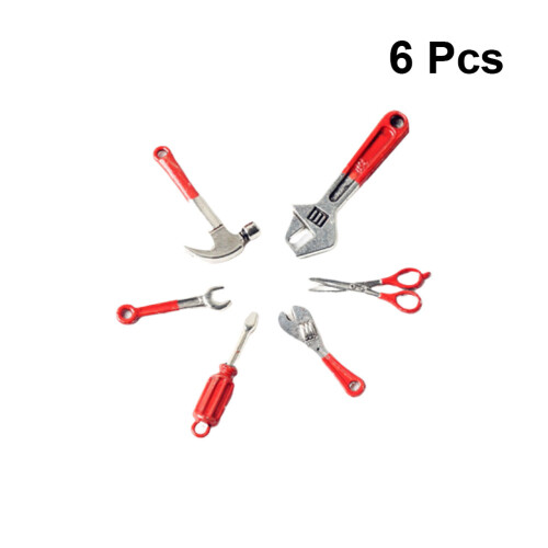 6 Pcs Simulerade Verktygslådsaccessoarer För Dockskåp 2