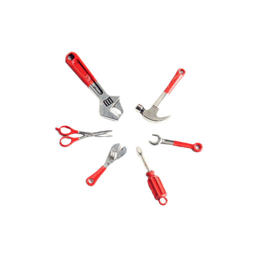 6 Pcs Simulerade Verktygslådsaccessoarer För Dockskåp 1