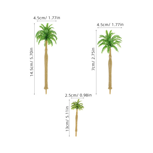 9Pcs Miniatyr Palmträd För DIY Modellbygge Plastsimulerade 2