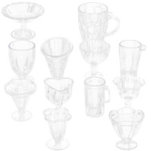 12Pcs Miniatyrkoppar Av Plast För Barns Föreställningslek