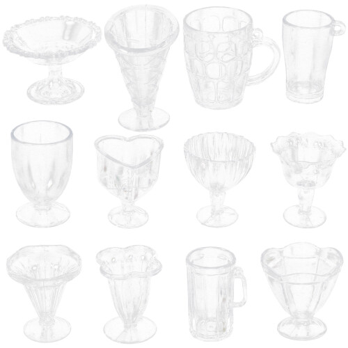 12Pcs Miniatyrkoppar Av Plast För Barns Föreställningslek 2