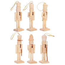 6Pcs Nötknäckare 12,5 Cm Egeträd – Målarbar Tom Kapad Hantverk