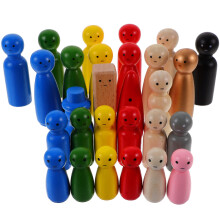 28Pcs Träklämma Dockor Miniatyrfigurer Leksaker Hantverksmaterial