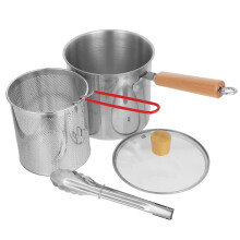 Deep Fryer Met Mand: 3L RVS Frituurpan Voor Frituren, En Stoven