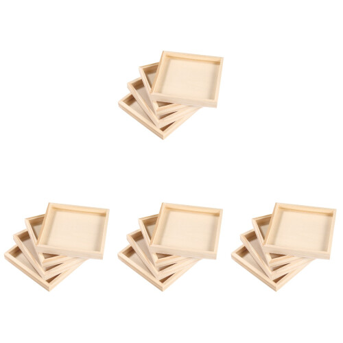 16 Delar Träpusselbitar Oavslutad Serveringsbricka 3D Leksak 1