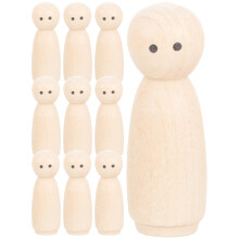 10Pcs Oavslutad Trädocka Trädocka Diy Målning Trädocka Heminredning