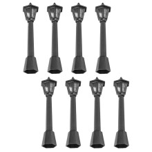 8Pcs Christmas Mini Gatlampstolpe Micro Landskaps Gatljusmodell