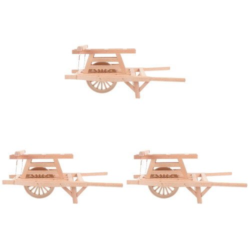 3 Stycken Miniatyrträvagn Modell Av , Implementmodell Vagn 2