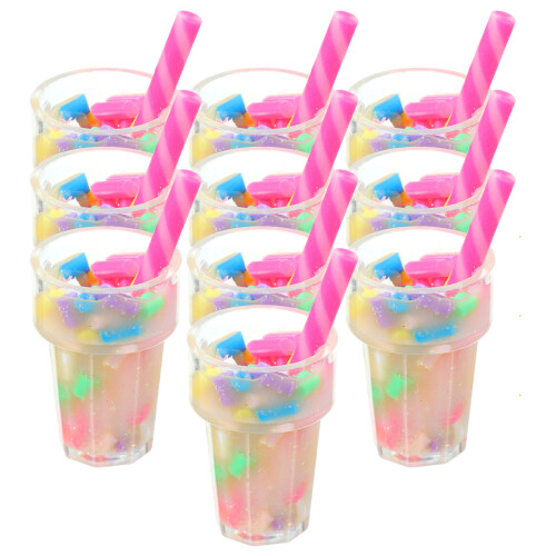 10Pcs Miniatyr Milk Tea Dekorationer För Dockhus