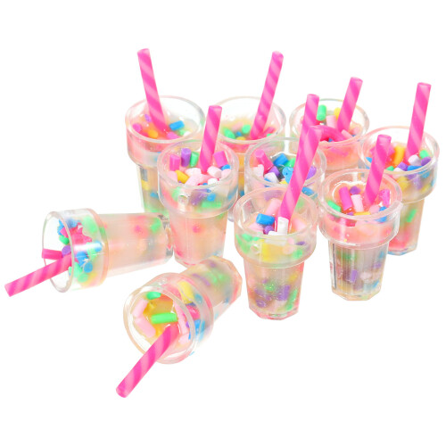 10Pcs Miniatyr Milk Tea Dekorationer För Dockhus 1