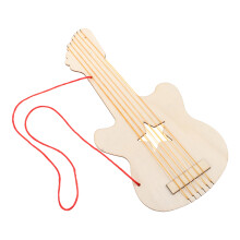 Wood Diy Gitarr Hantverkskit För Barn Träinstrument Målning Musik