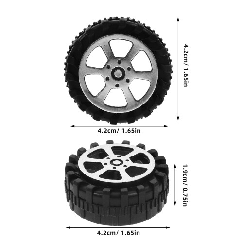 90 Delar 4,2 Cm Leksaksbilsaccessoarer Plasthjul Diy 1