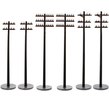 6 Pcs Miniatyr Tåg Konstruktion Telegrafstolpar Sandbordsscen