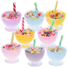 8Pcs Dockshus Landskapsdekorationer Glassmodell Diy Rekvirering