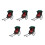 5Pcs Simulation Jinrikisha Modell Retro Skrivbordsdekoration 6