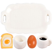 1 Set Simulerade Frukostmodeller Mini Ägg Figurer