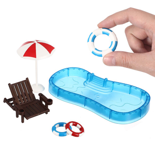 1 Set Minimöbelmodell Minihus Svimmring Minipool Tillbehör 2