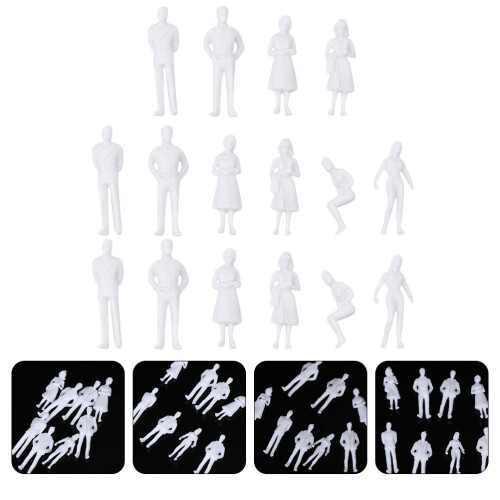 30Pcs Ofärgade Modellfigurer För Terrängmodell 2