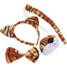 1 Set Djurkostym Tigeröron Huvudband Näs Bowtie För Barn