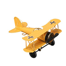 Vintage Metall Flygplan Modell För Fotoprops Leksak Heminredning