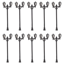 10Pcs Miniatyr Dubbeländad Gatlampor Sandbordslandskap Vägljus