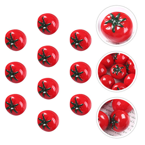 10Pcs Resin Simulation Tomato Mini Cherry Tomater Modeller Dockshus 2