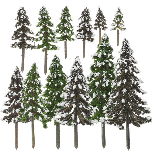 12Pcs Modellträd Mini Simuleringsgran Mikrolandskapsdekoration