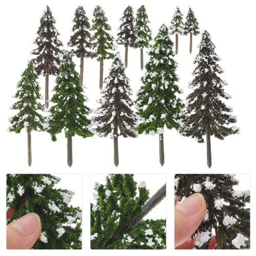 12Pcs Modellträd Mini Simuleringsgran Mikrolandskapsdekoration 2