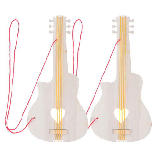 2 Delar Diy Målning Trägitarr Lekgitar För Barn Skärning