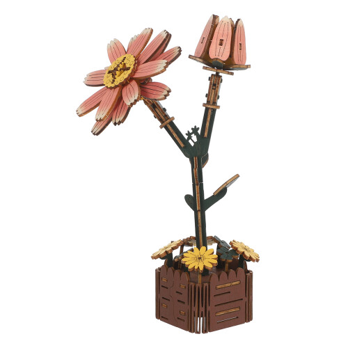 Wooden Daisy Flower 3D För Bukett