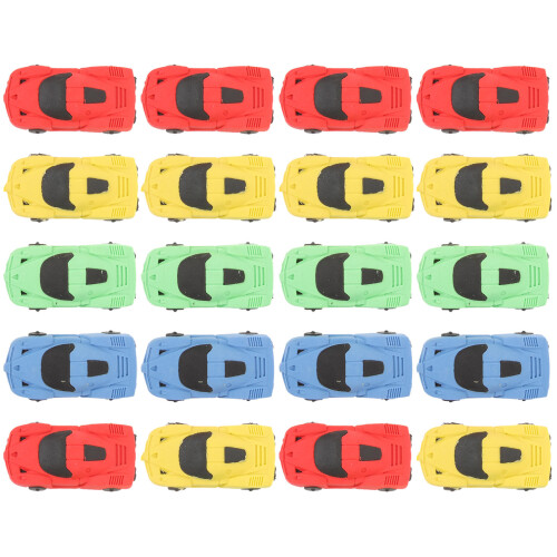 20Pcs Suddgummi Racingbil Form För Studenter