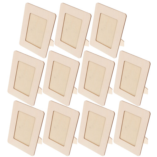 10Pcs Oavslutade Träbildramar För Barns Konstverk Display