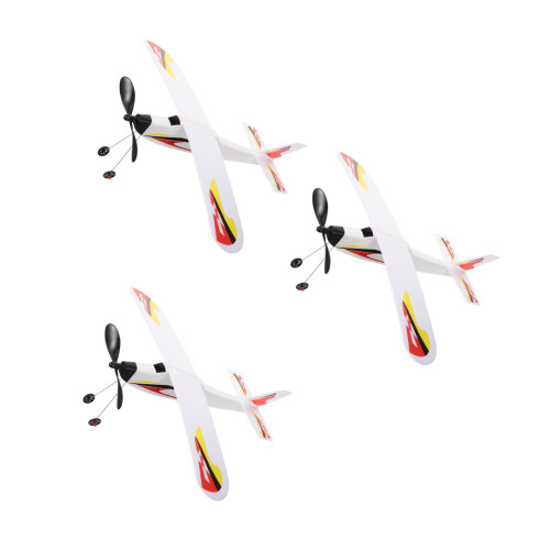 3St Leksak Diy Banddriven Flygplan Glidflygplan Modell 2