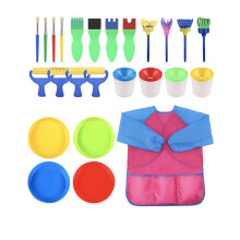 1 Set Diy Spons Målad Penslar Och Förkläde För Barn