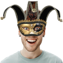 1Venetiaans Masker Voor Halfgelaat Zwart Voor Feesten