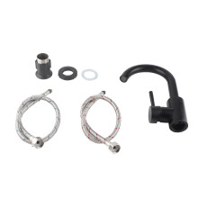 Anticorrosion And Antirust Kitchen Faucet With Lead-Free Material, 360 Degrees Rotate For Easy Installation, Matte Black Finish Stainless Steel Water