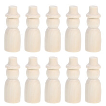 10Pcs Oberoade Trädockor Hantverk Leksaksoff Diy Målbara Modeller