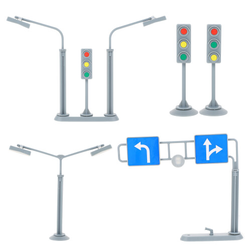 3 Set Plasttrafikskyltar Barnmodell Trafikgatsskylt Lekdjäck 1