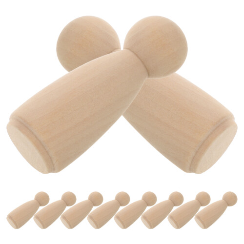 10Pcs Trädocka Barn Graffiti Leksaker (65Mm )
