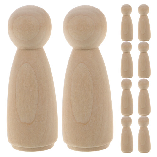 10Pcs Trädocka Barn Graffiti Leksaker (65Mm ) 2